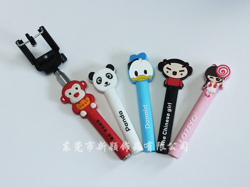  硅膠手機套，自拍桿 